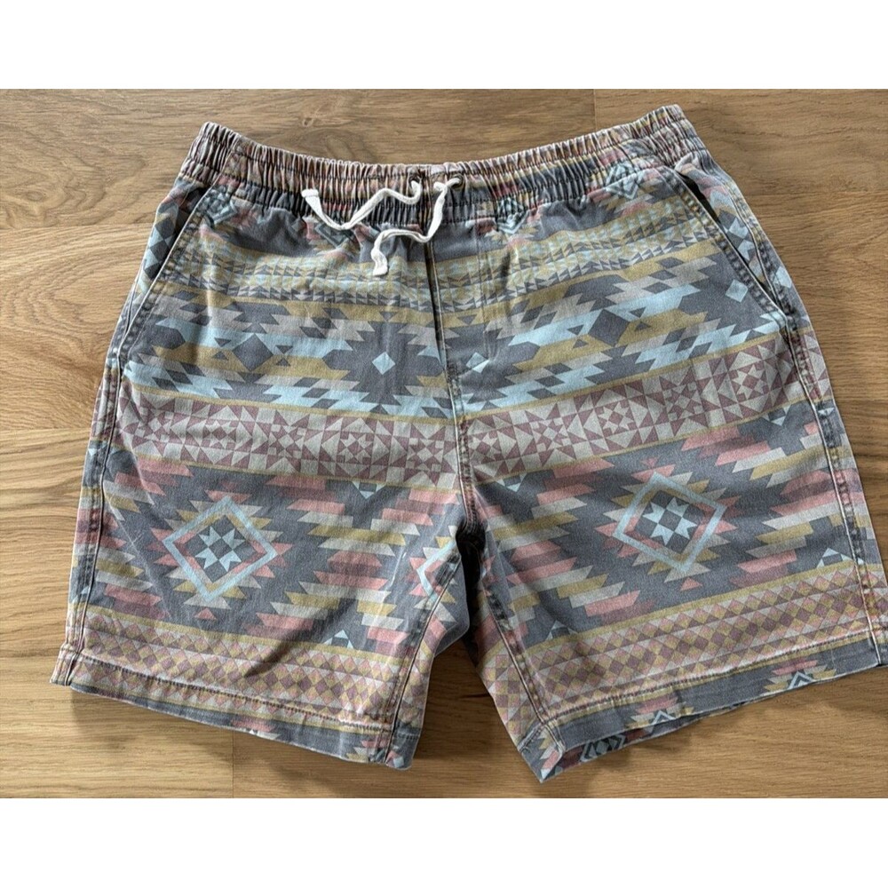 Y2K Emprye Surplus Co Men Aztec Shorts L Elastic Waist Drawstring Skater Preppy